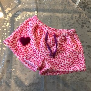LittleMissMatched pink cheetah fuzzy short size 8